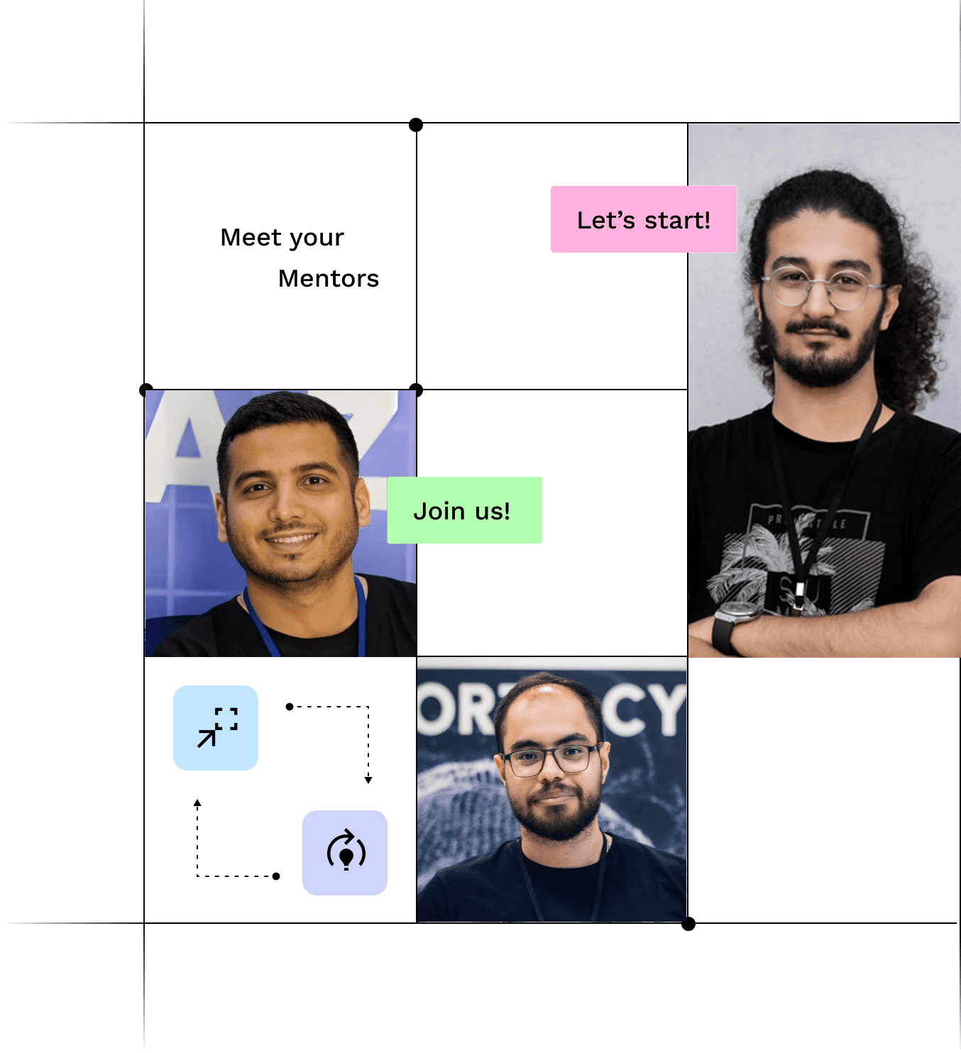 Grid of CodeToProducts product management bootcamp participants and program highlights